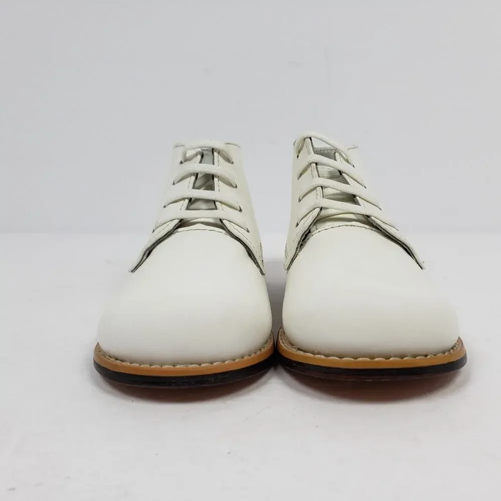 Josmo Walker Unisex Baby Size 6.5 White Genuine Leather First Walker Infant Shoe